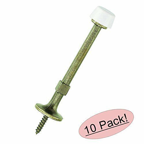 *10 Pack* Antique Brass Light Duty Solid Rigid Door Stop #0255