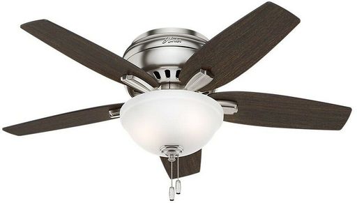 42 in. Low Profile Brushed Nickel Ceiling Fan Light Kit Indoor Reversible Blades
