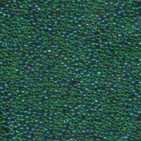 Dark Blue Lined Green AB Miyuki Seed Beads 11/0 11-9332-TB