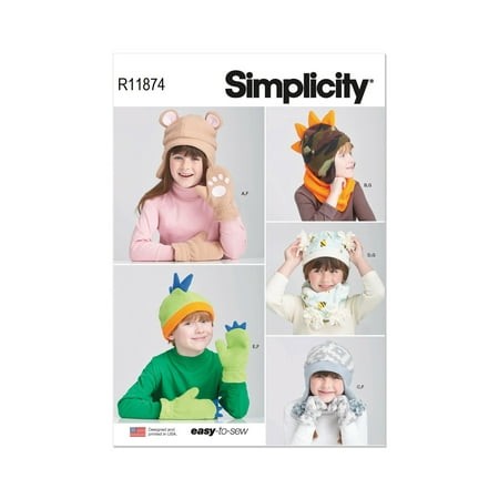 Simplicity Sewing Pattern R11874 (9657) - Children S Hats and Mittens and Cowl Scarves  Size: a (S-L)