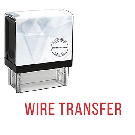 StampExpression - Wire Transfer Office Self Inking Rubber Stamp - Red Ink (a-5796)
