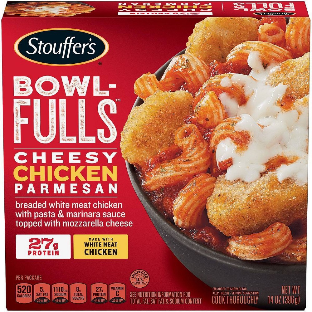 CHEESY CHICKEN PARMESAN BREADED WHITE MEAT CHICKEN WITH PASTA & MARINARA SAUCE TOPPED WITH MOZZARELLA CHEESE, CHEESY CHICKEN PARMESAN