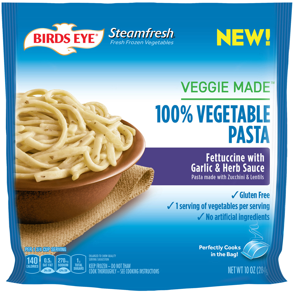 FETTUCCINE WITH GARLIC & HERB SAUCE VEGGIE PASTA, FETTUCCINE WITH GARLIC & HERB SAUCE