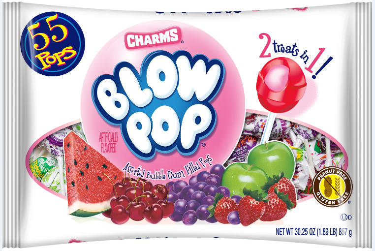 Assorted Bubble Gum Filled Pops, Assorted