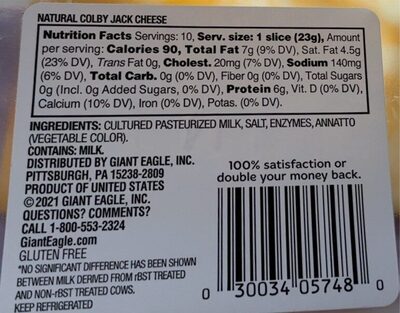 Natural Colby Jack Sliced Deli Cheese thumbnail