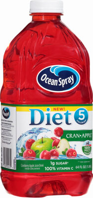 Ocean Spray, Diet Cran Apple Juice Drink, 64 Oz (Case of 8)