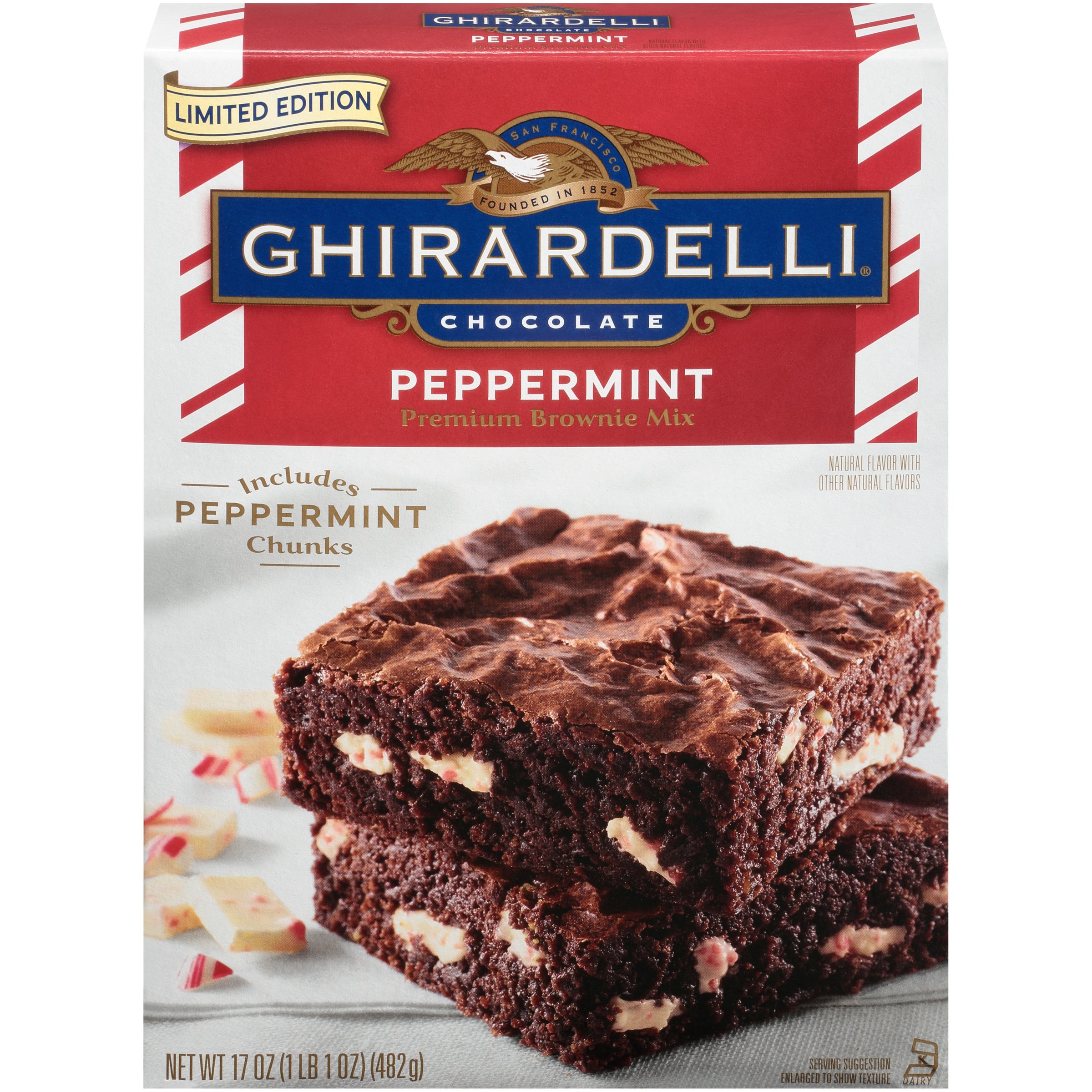 PEPPERMINT CHUNKS PREMIUM BROWNIE MIX, PEPPERMINT