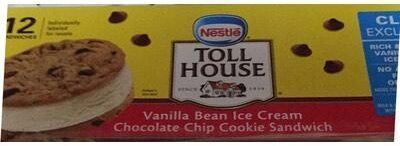 Vanilla Bean Ice Cream Chocolate Chip Cookie Sandwich, Vanilla Bean