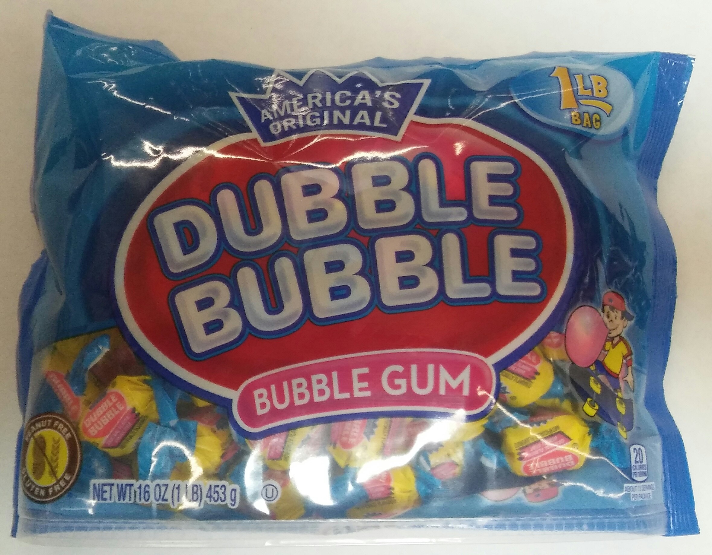 Dubble Bubble Twist Gum  Individually Wrapped Bubble Gum  Peanut Free & Gluten Free 16 Oz