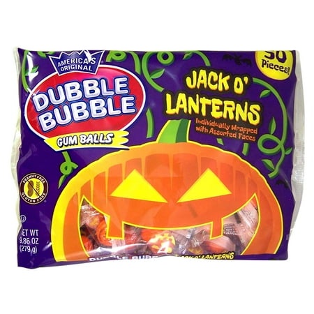 Jack O  Lanterns Halloween Dubble Bubble Gum Balls  50 Pieces