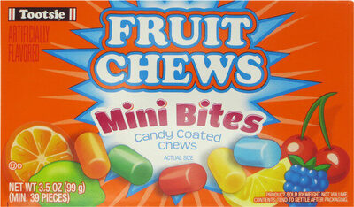 Tootsie Roll Fruit Chews Mini Bites Candy Coated Chews Movie Theater Box  3.5 Oz (Pack of 3)