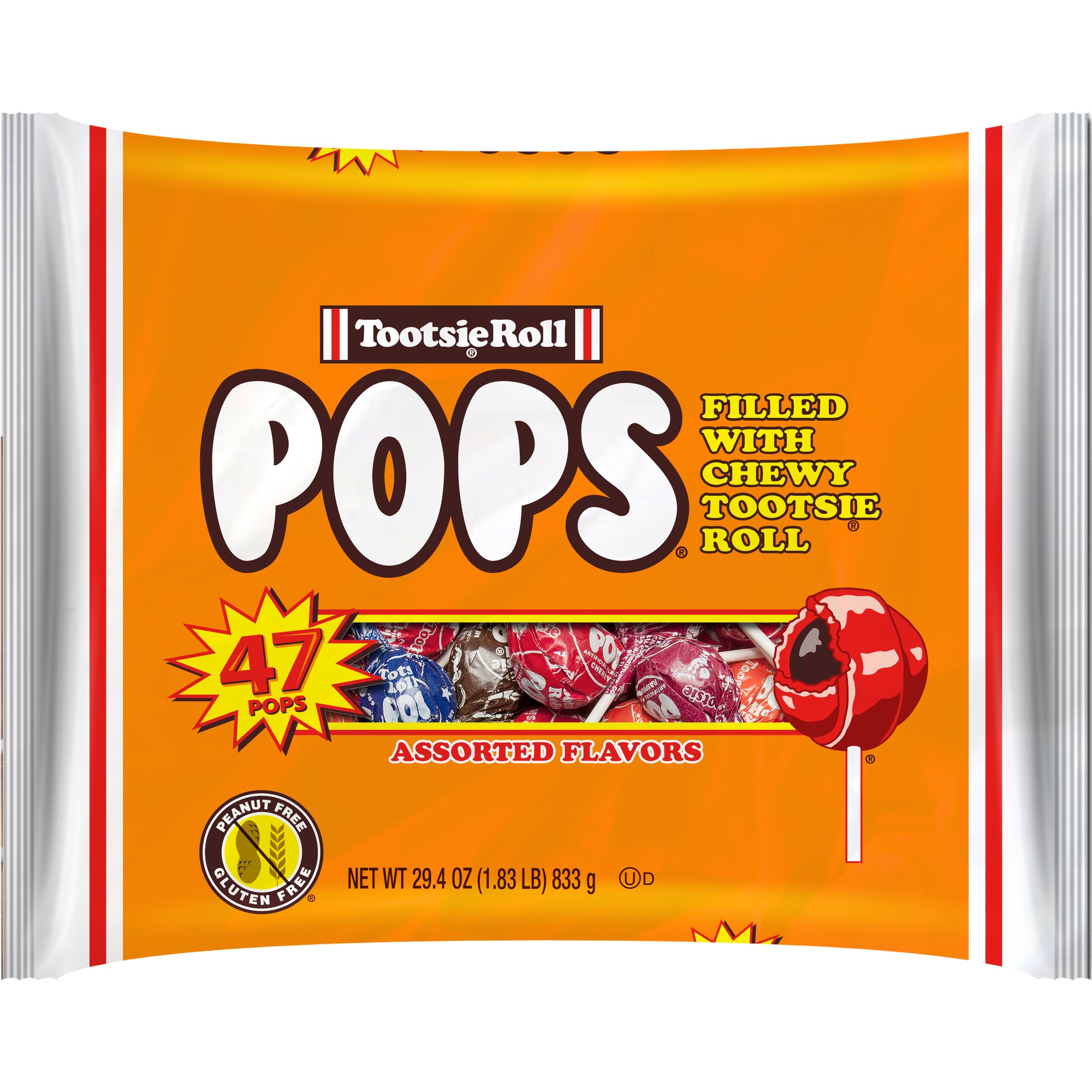 Assorted Flavors Filled with Chewy Tootsie Roll, Assorted