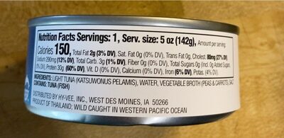 Hy Vee Chunk Light Tuna in Water thumbnail