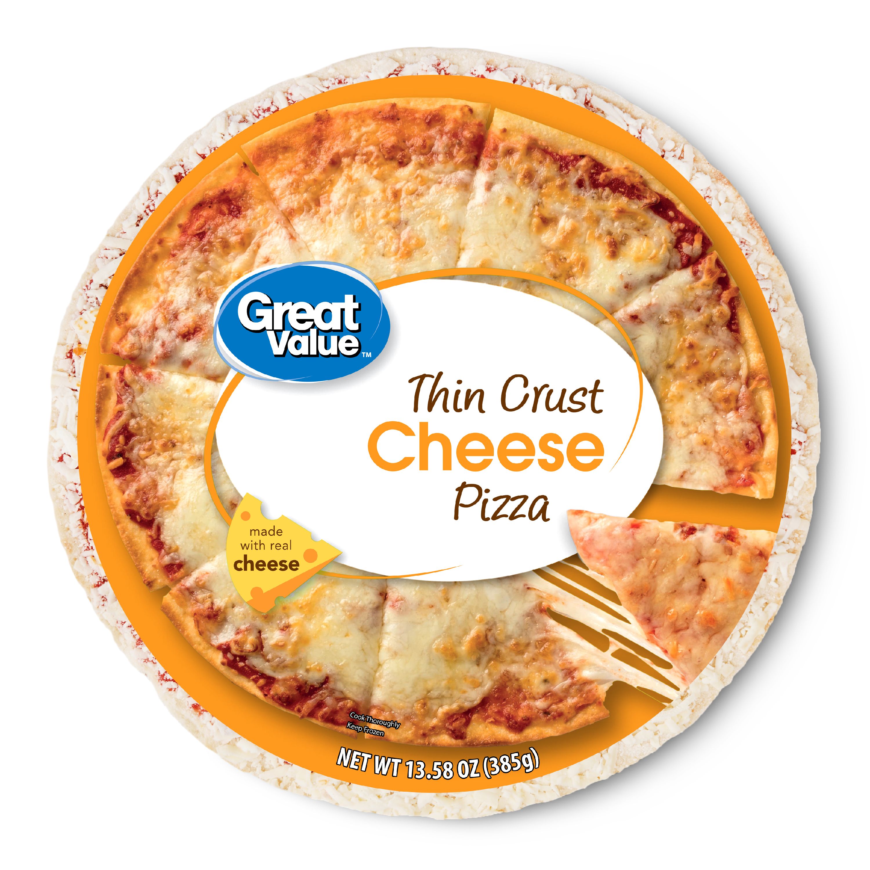 Great Value Thin Crust Cheese Pizza, 13.58 Oz