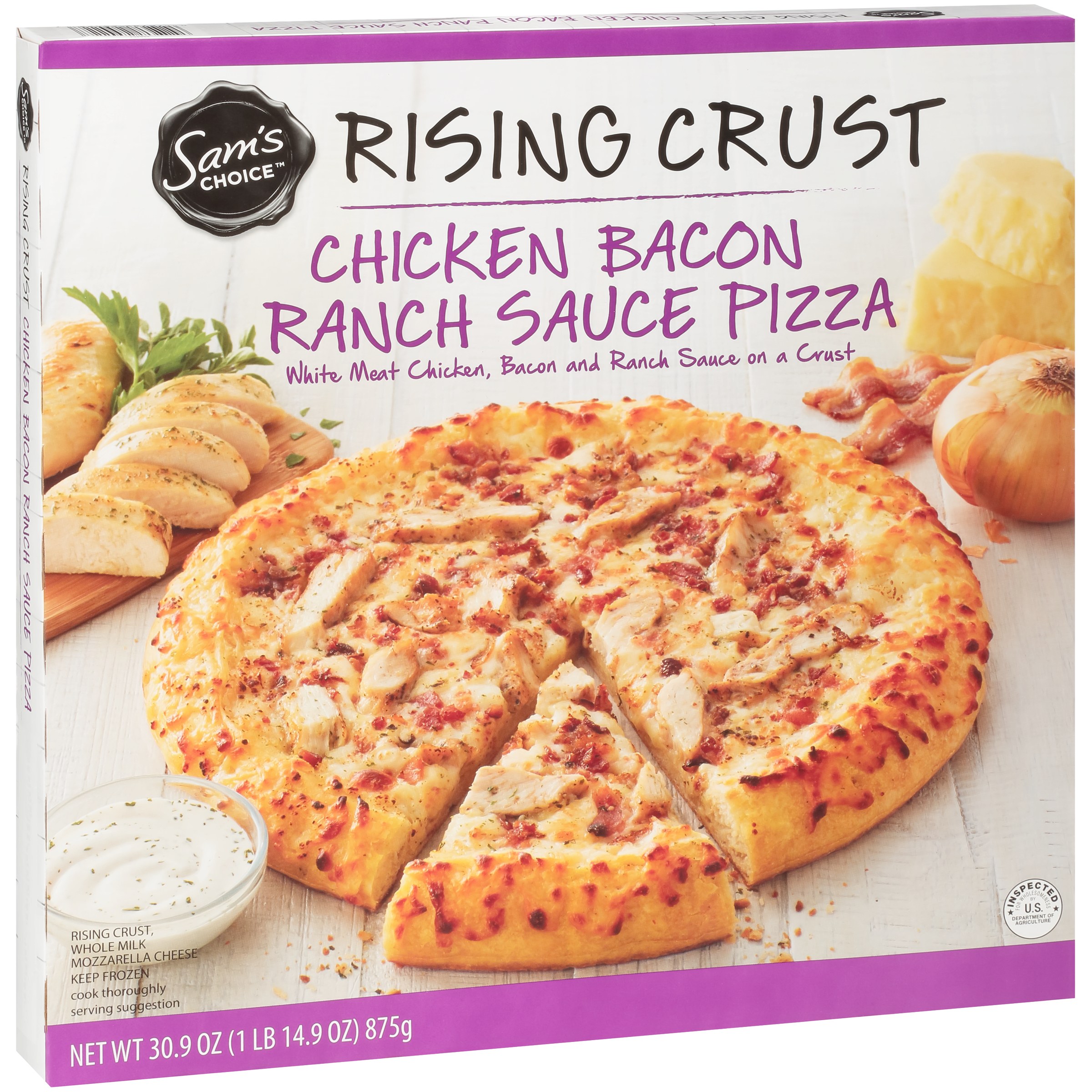 Sam's Choice Frozen Rising Crust Chicken Bacon Ranch Pizza, 30.9 Oz