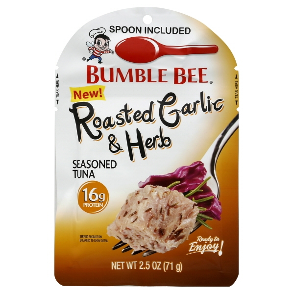 WILD CAUGHT TUNA SEASONED WITH ROASTED GARLIC & HERB, ROASTED GARLIC & HERB