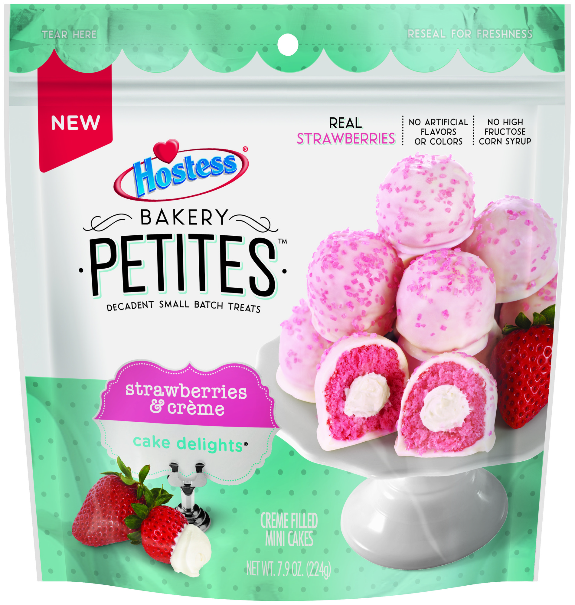 STRAWBERRIES & CREME FILLED MINI CAKES, STRAWBERRIES & CREME