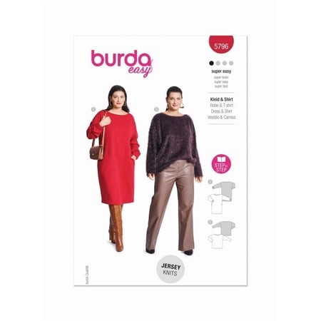 Burda Paper Sewing Pattern 5796 - Tops and Dresses for Women