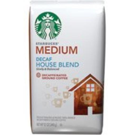 Starbucks Decaf House Blend Ground Coffee, 12 Oz(Pack of 4)