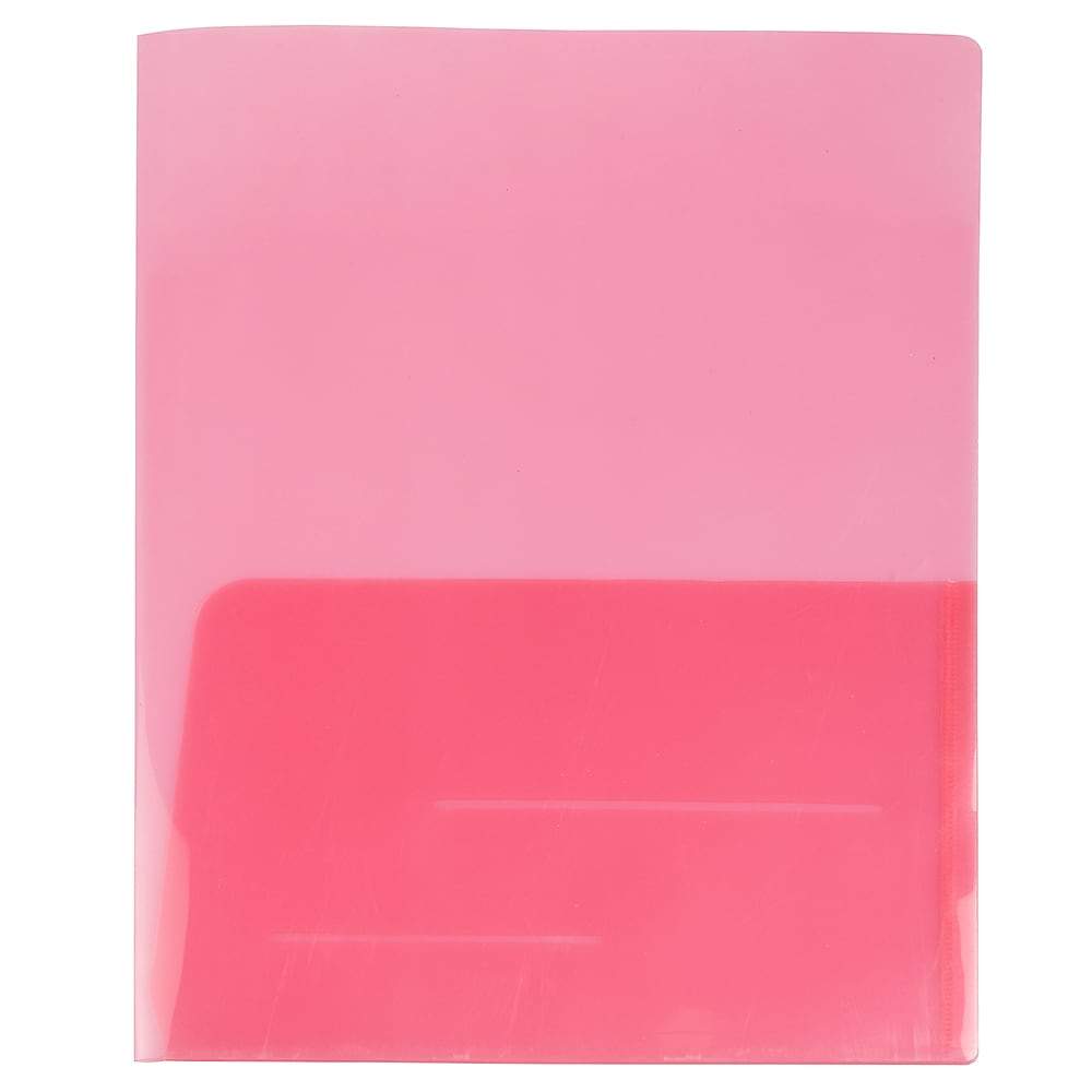 JAM PaperMD â€“ Chemise En Plastique Standard Transparent Ã  Deux Pochettes, 9 X 12 Po, Rouge, 108/boÃ®te, 108 Par BoÃ®te