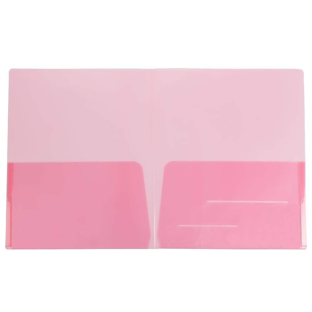 JAM PaperMD â€“ Chemise En Plastique Standard Transparent Ã  Deux Pochettes, 9 X 12 Po, Rouge, 108/boÃ®te, 108 Par BoÃ®te thumbnail