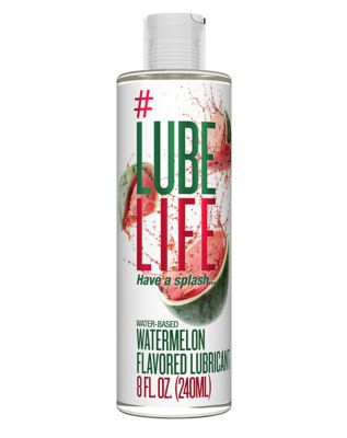 Lube Life Water-Based Watermelon Flavored Lubricant  8 Fl Oz