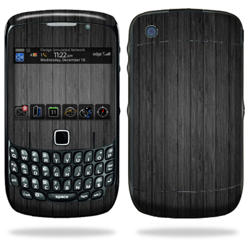 Skin Decal Wrap Compatible with Blackberry Curve 8500 8520 8530 Black Wood