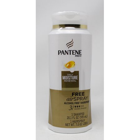 Pantene Pro-V Daily Moisture Renewal Shampoo 20.1 Oz and Air Spray 3 Dot Hair Spray 7 Ounce