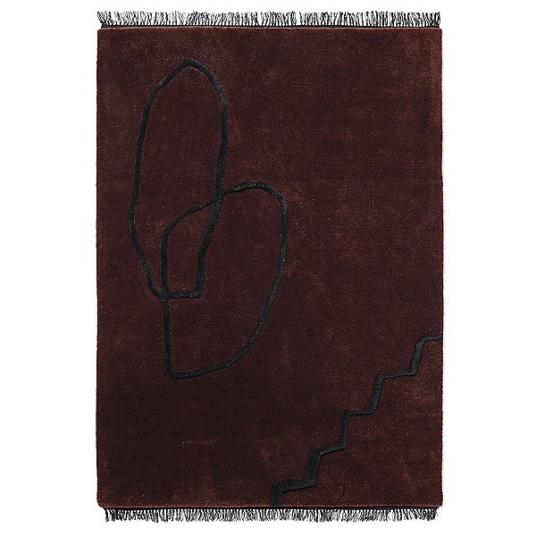 Désert Rug - / 140 X 200 Cm - Tissé Main by Ferm Living Black,Dark Green