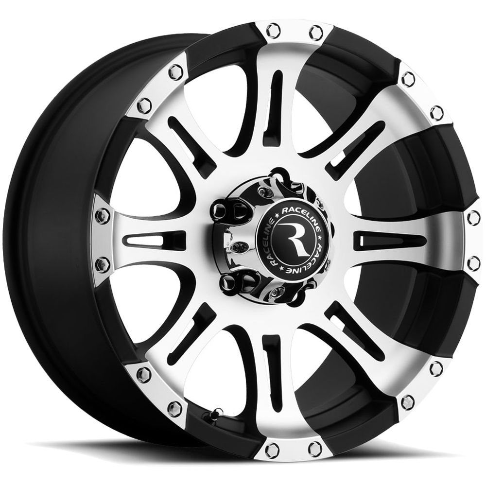 Raceline 982-RAPTOR 17  Cast Aluminum Wheel  RAPTOR MIRROR/BLACK 17X9 5X5.5 0mm