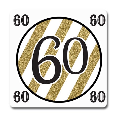Partypro TQP-5674 Black and Gold 60Th Coaster