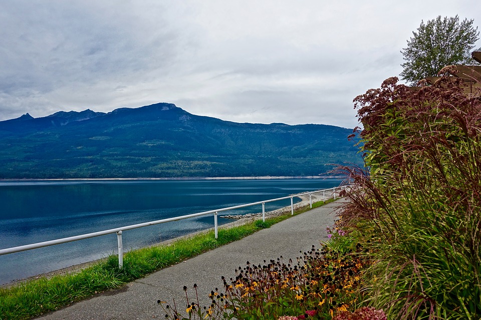 Peel-n-Stick Poster of Distant Perspective Water Path Landscape Direction Poster 24x16 Adhesive Sticker Poster Print