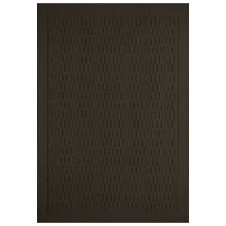 Condition photo showing As Is for mainstays dylan solid diamond olefin brown indoor area rug  5  x 7