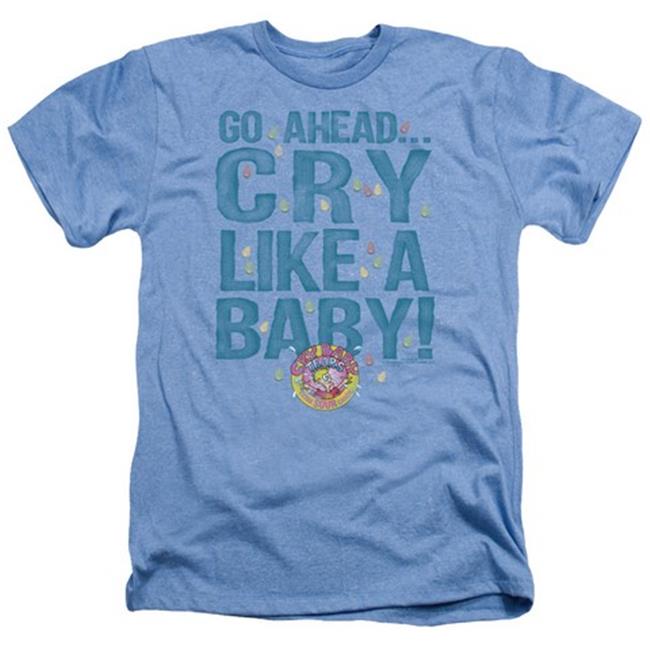 Trevco Dubble Bubble-Cry Like a Baby - Adult Heather Tee - Light Blue, Extra Large