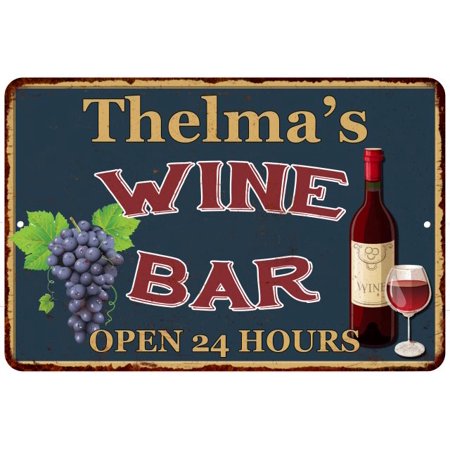 Thelma S Green Wine Bar Sign Wall Decor 16 X 24 Matte Finish Metal 116240043436