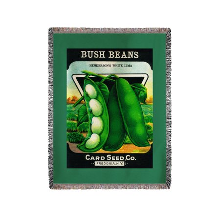 Bush Beans Seed Packet (60x80 Woven Chenille Yarn Blanket)