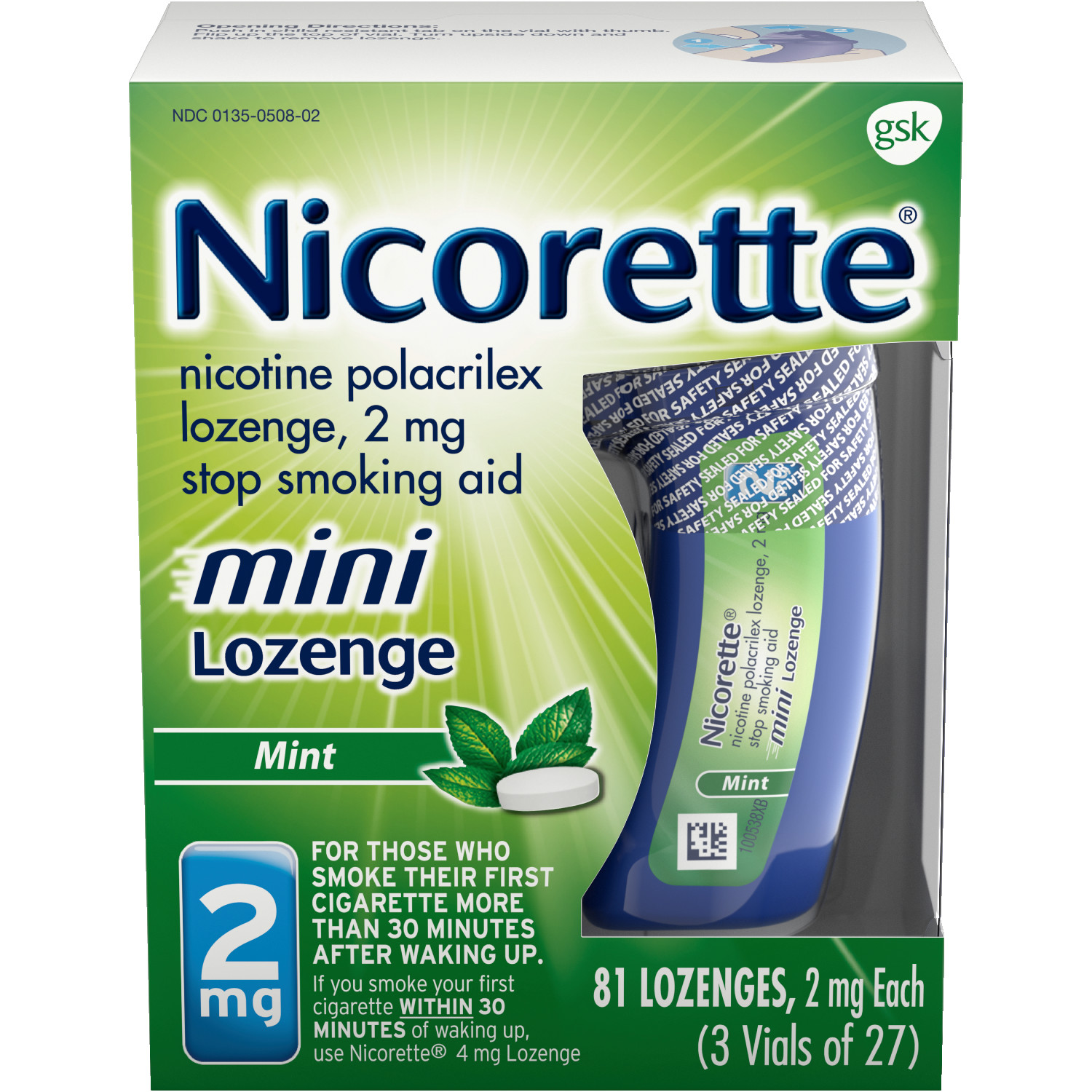 Nicorette - Mini Lozenge 2Mg 81Ct