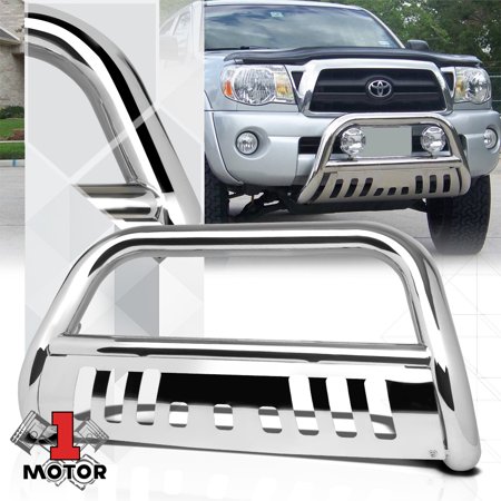 For 2005-2015 Toyota Tacoma Sequoia Chrome 3  Front Bumper Bull Push Bar Brush Grille Guard 06 07 08 09 10 11 12 13 14