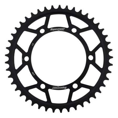 Supersprox RFE-499-45-BLK Rear Steel Sprocket Black for Suzuki GSX 1300 R Hayabusa 99 00 01 02 03 04 05 06 07 08 09 10 11 12 13 14 15 16
