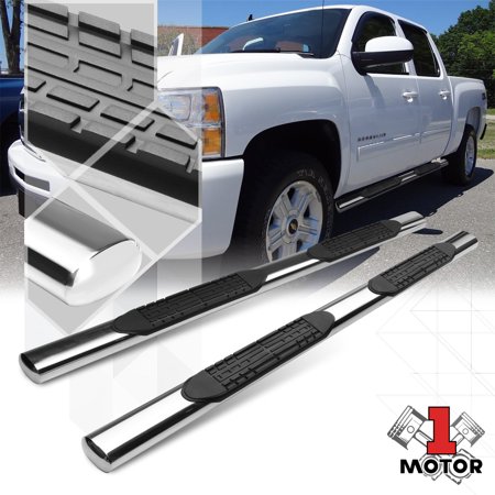 Chrome 4  Oval Step Nerf Bar Running Board for 99-14 Chevy Silverado Crew Cab 00 01 02 03 04 05 06 07 08 09 10 11 12 13
