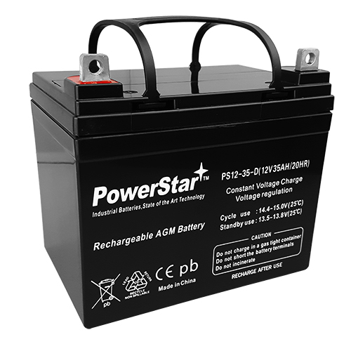 PowerStar 12V 35 Amp Hour U1 Battery CA12350 for Golden Technology Electric Wheelchairs