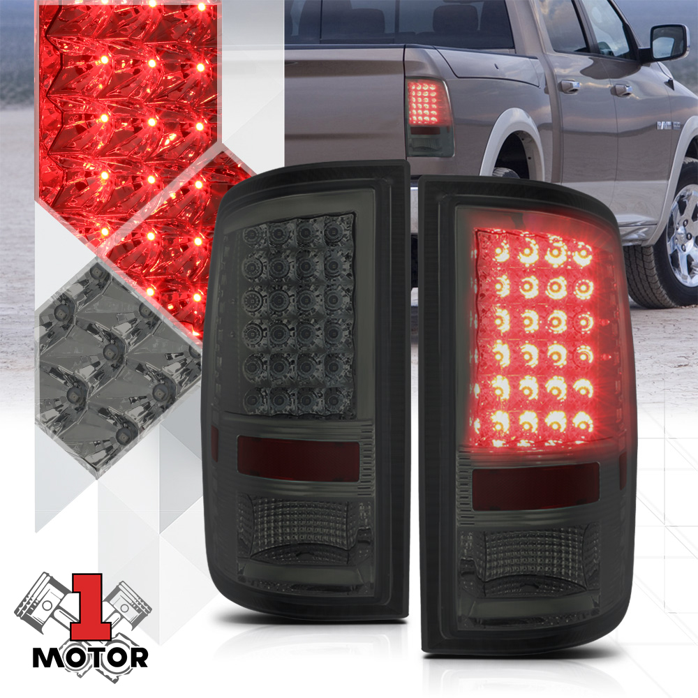 Chrome/Smoke *FULL LED* Tail Light Rear Reverse Brake Lamp for 09-17 Dodge Ram 10 11 12 13 14 15 16 Fits Select: 2013-2017 RAM 1500  2009-2012 DODGE R