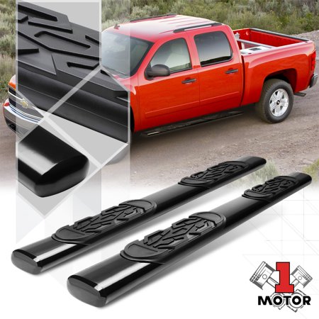 Black 6  Oval Step Nerf Bar Running Board for 99-14 Silverado/Sierra Crew Cab 00 01 02 03 04 05 06 07 08 09 10 11 12 13