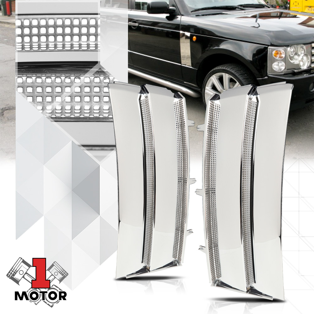 Glossy Chrome ABS Mesh Side Fender Vent Grille/Grill for 03-12 Range Rover L322 04 05 06 07 08 09 10 11