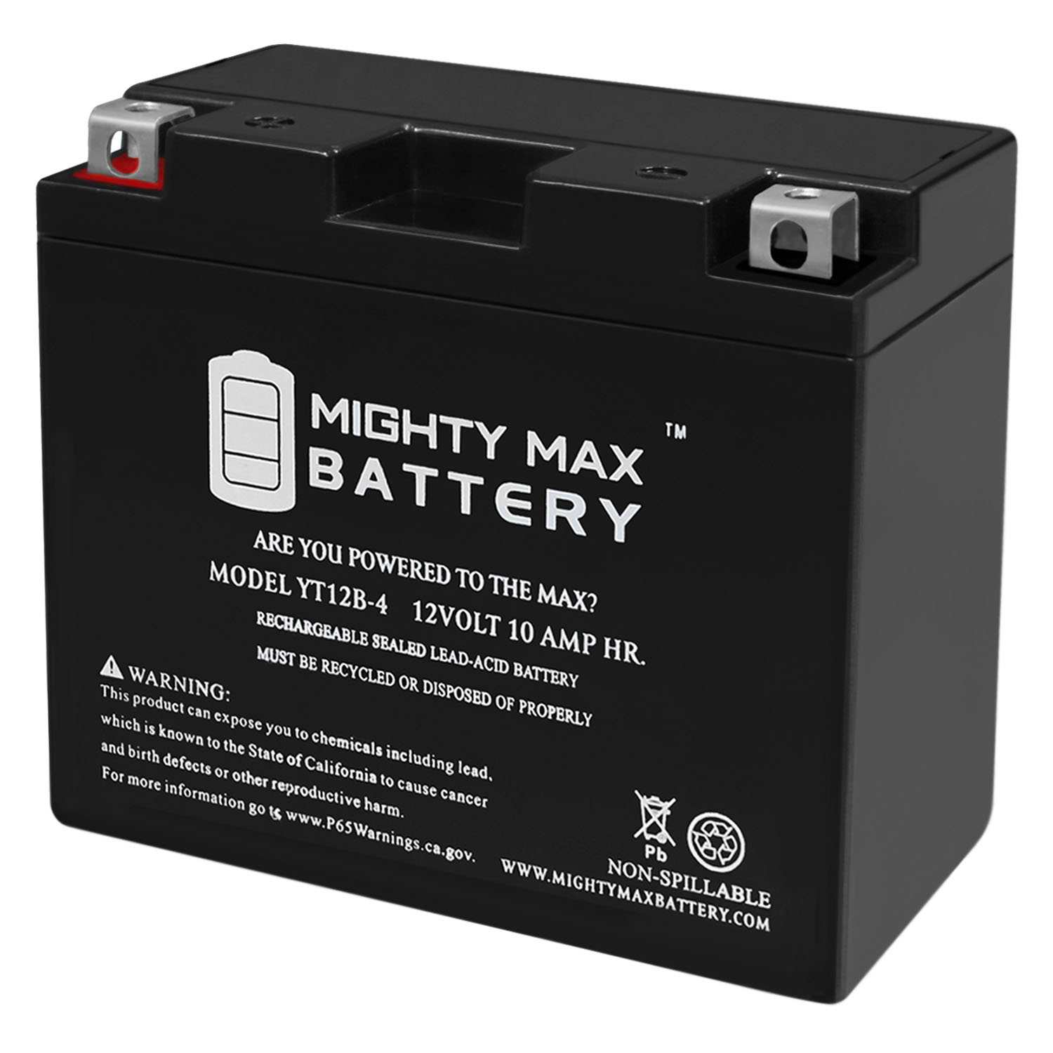 YT12B-4 12V 10Ah SLA Battery Replacement for Kawasaki 26012-0036