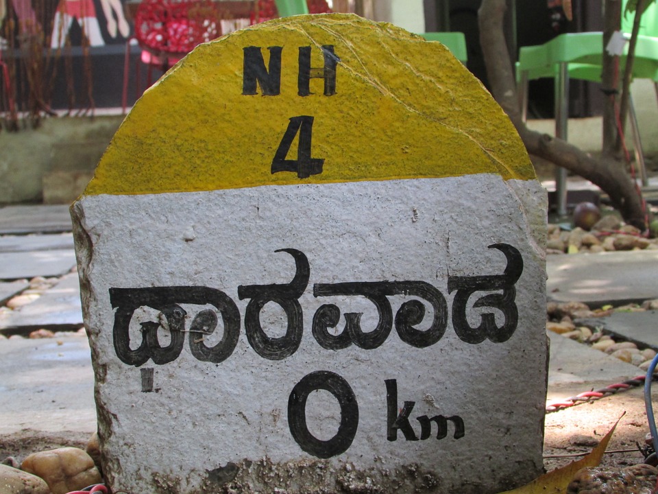 India Mileage Indicator Dharwad Zero Km-20 Inch by 30 Inch Laminated Poster with Bright Colors and Vivid Imagery-Fits Perfectly in Many Attractive Fra
