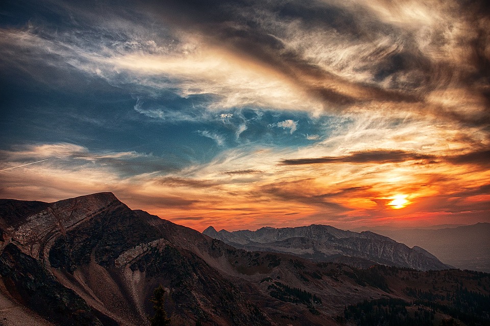 Utah Sunset Sky Golden Hour Nature Mountain-20 Inch by 30 Inch Laminated Poster with Bright Colors and Vivid Imagery-Fits Perfectly in Many Attractive