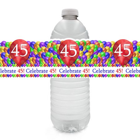 Partypro TQP-6317 45Th Balloon Blast Water Bottle Label