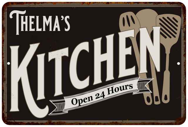 Thelma S Kitchen Sign Metal Wall 16 X 24 Matte Finish Metal 116240019125