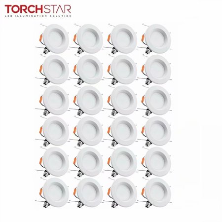 TORCHSTAR 24 Pack 6 Inch 15W Dimmable Recessed LED Downlight with Smooth Trim, LED Retrofit Lighting, 5000K Daylight